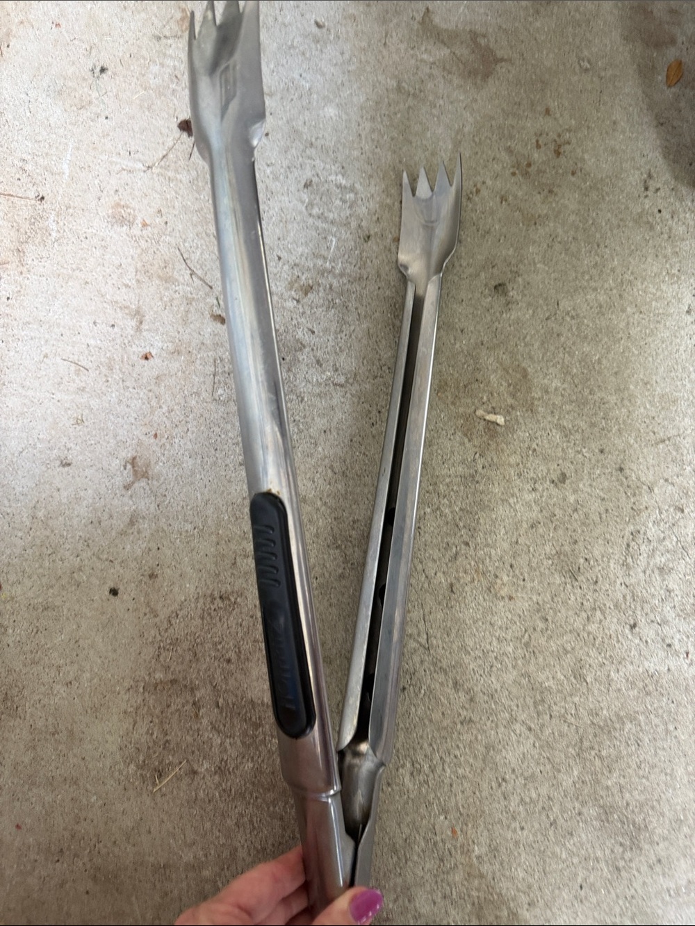 Stainless Steel Black-Handled Grilling Tongs - Home Accents